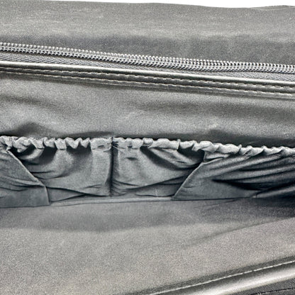 Black Leather Expandable Briefcase With Locking Clasp 17W x 12H x 2.5D