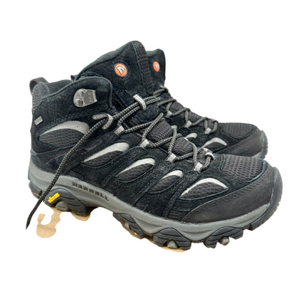 Merrell Moab 3 Mid GTX Hiking Boots Womens 10M Black Grey Waterproof Vibram Sole