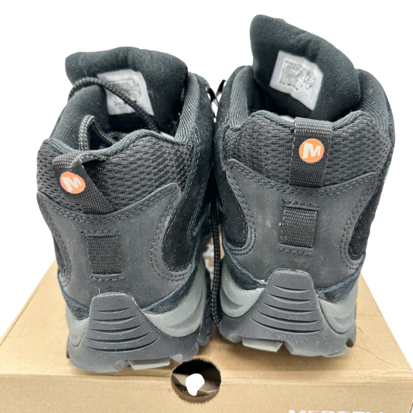 Merrell Moab 3 Mid GTX Hiking Boots Womens 10M Black Grey Waterproof Vibram Sole