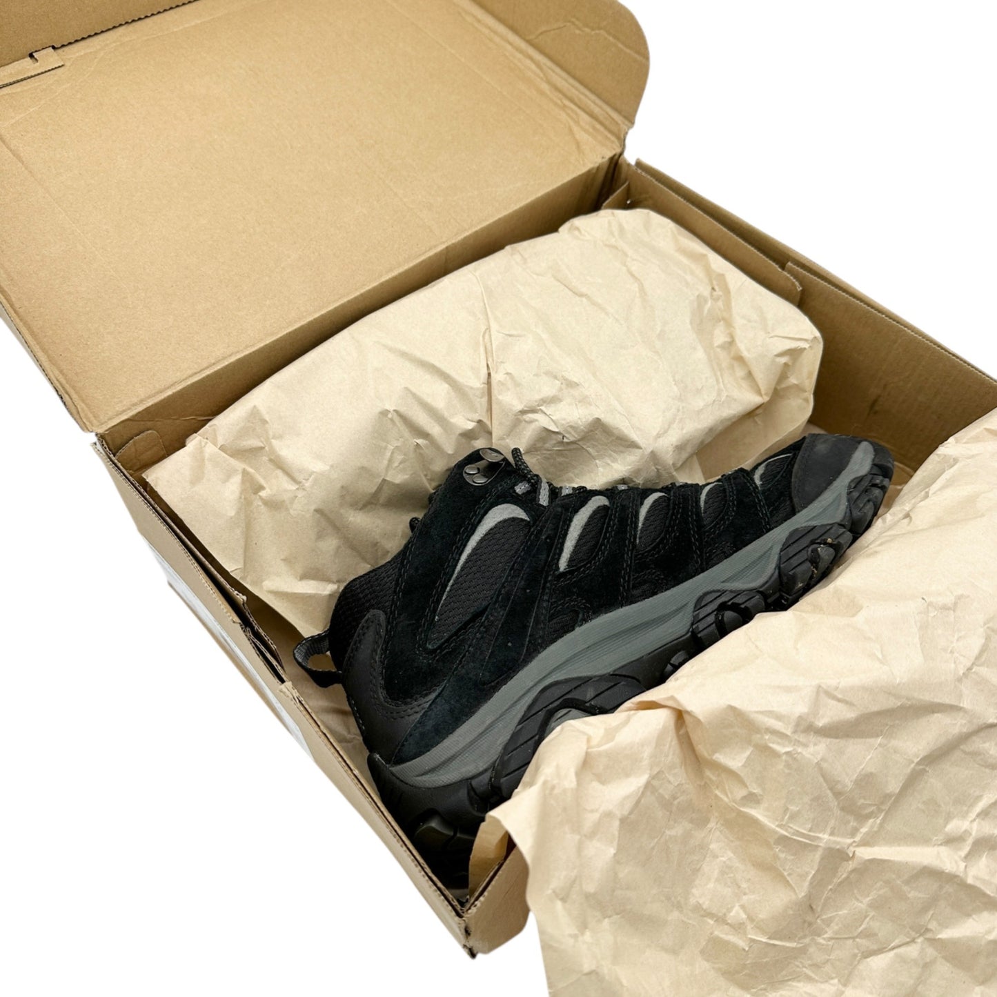 Merrell Moab 3 Mid GTX Hiking Boots Womens 10M Black Grey Waterproof Vibram Sole