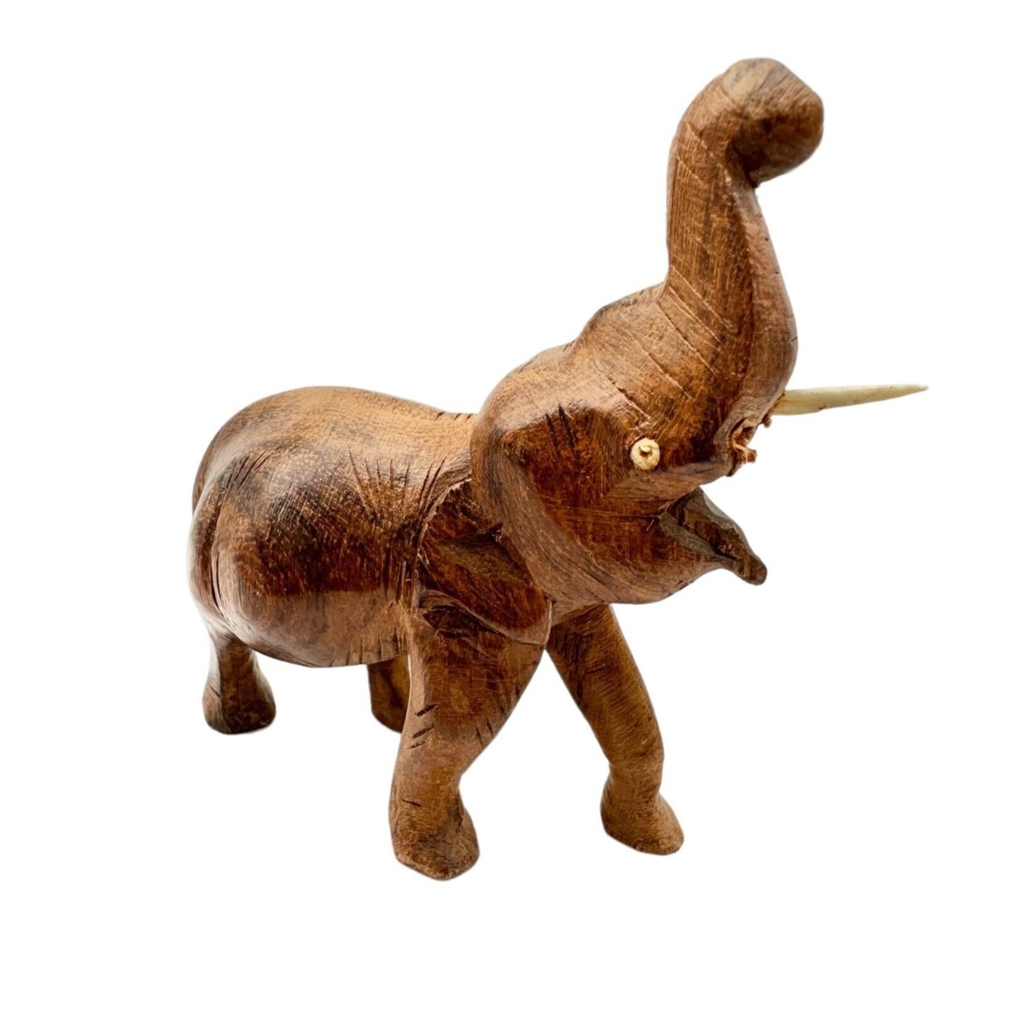 Set of 3 Wooden Animal Figures Elephant Ox Antelope Hand Carved in Kenya