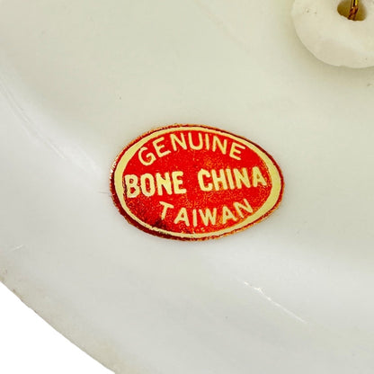 Holiday Greetings Bell Genuine Bone China With Holly Pattern and Gold Trim 5" H