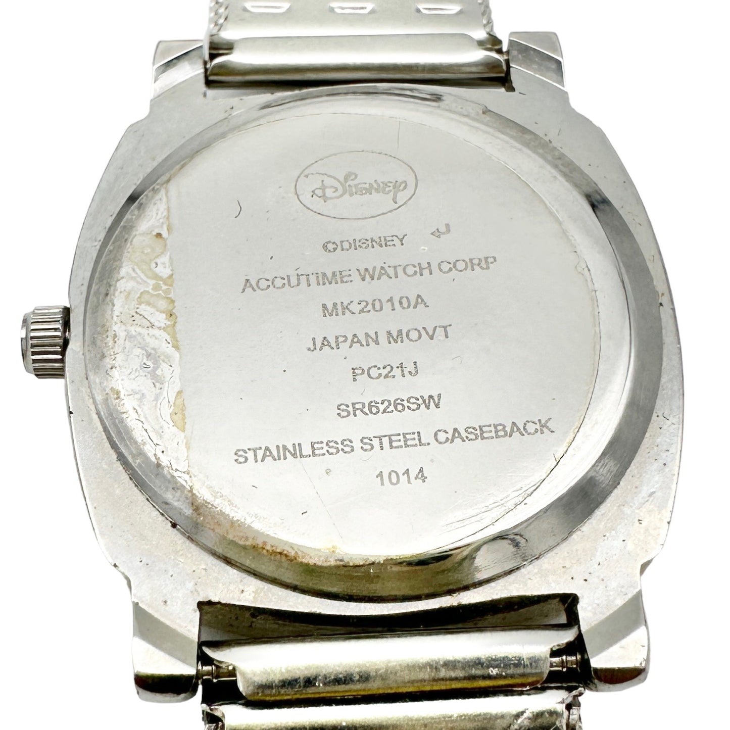 Disney Mickey Mouse Watch Stainless Steel Silver Metal Mesh Buckle Strap