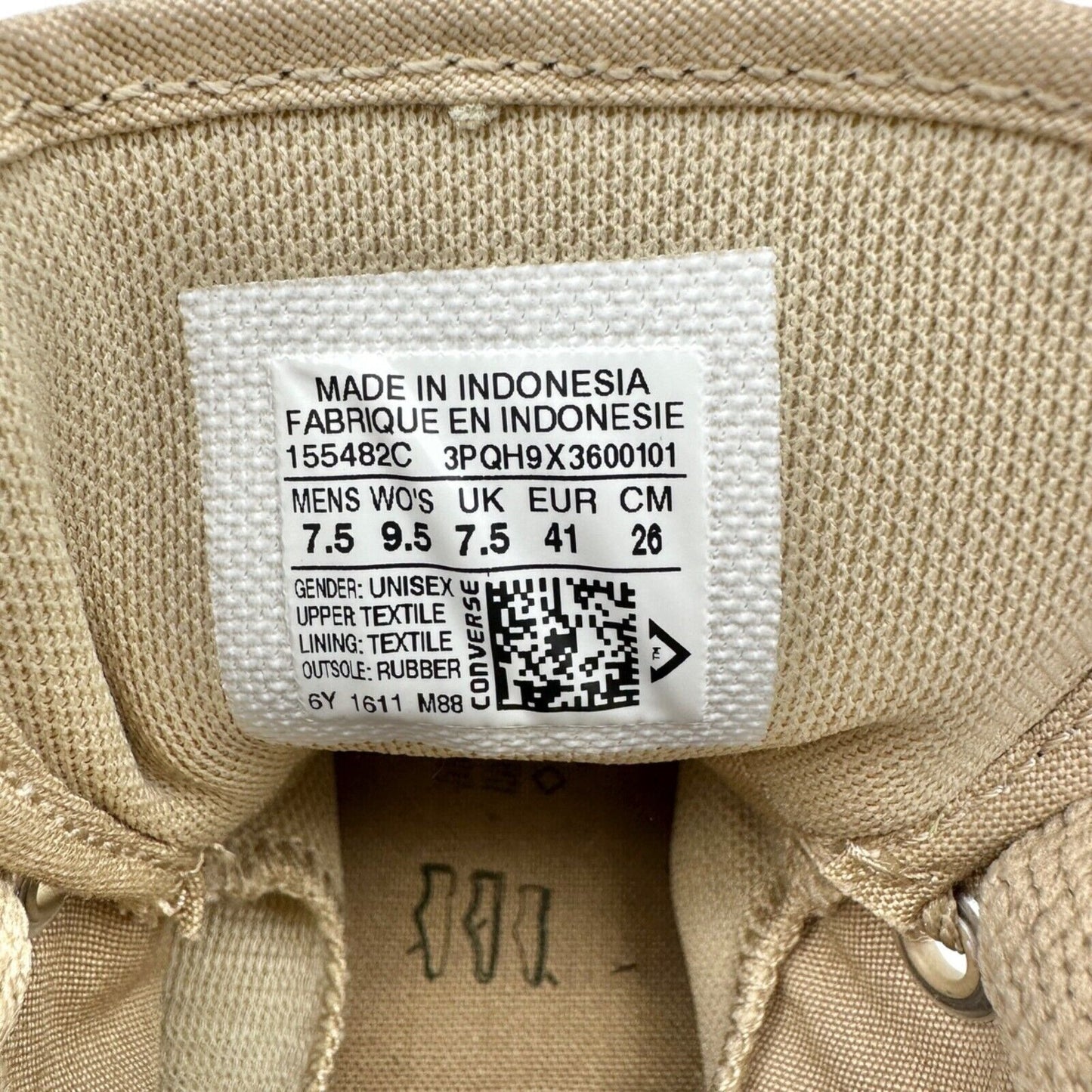 Converse All Star Unisex High Top Sneakers Mens 7.5 Womens 9.5 Tan