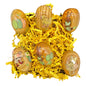 Vintage Handcrafted Wooden Easter Egg Set Hand-Painted Designs 1 in X 1.5 in