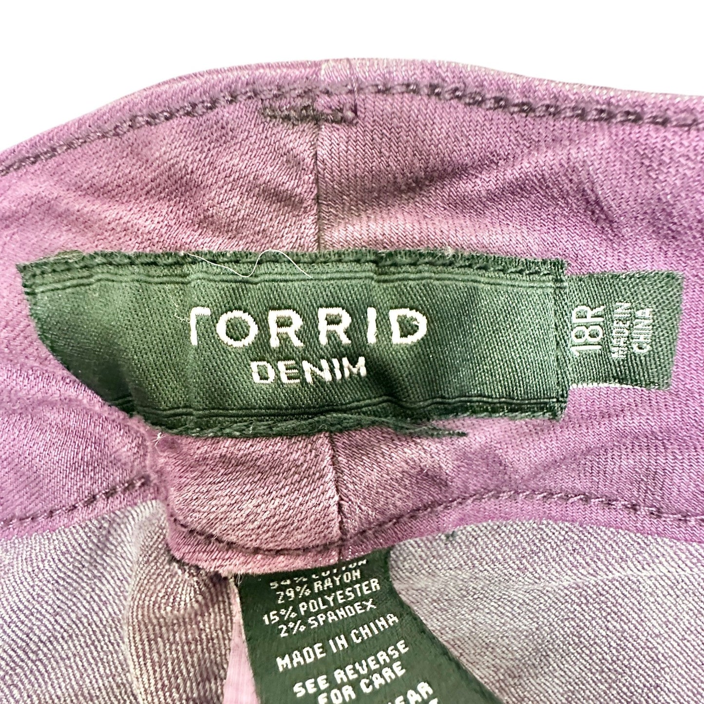 Torrid Denim Jeggings Womens 18R Purple 3 Button and Zip Fly Pockets