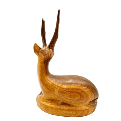 Set of 3 Wooden Animal Figures Elephant Ox Antelope Hand Carved in Kenya