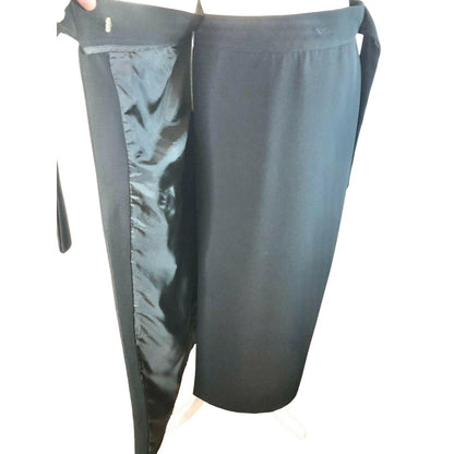 Sport Collection Black A-line Wrap Skirt Lined Heavy Womens Size 10