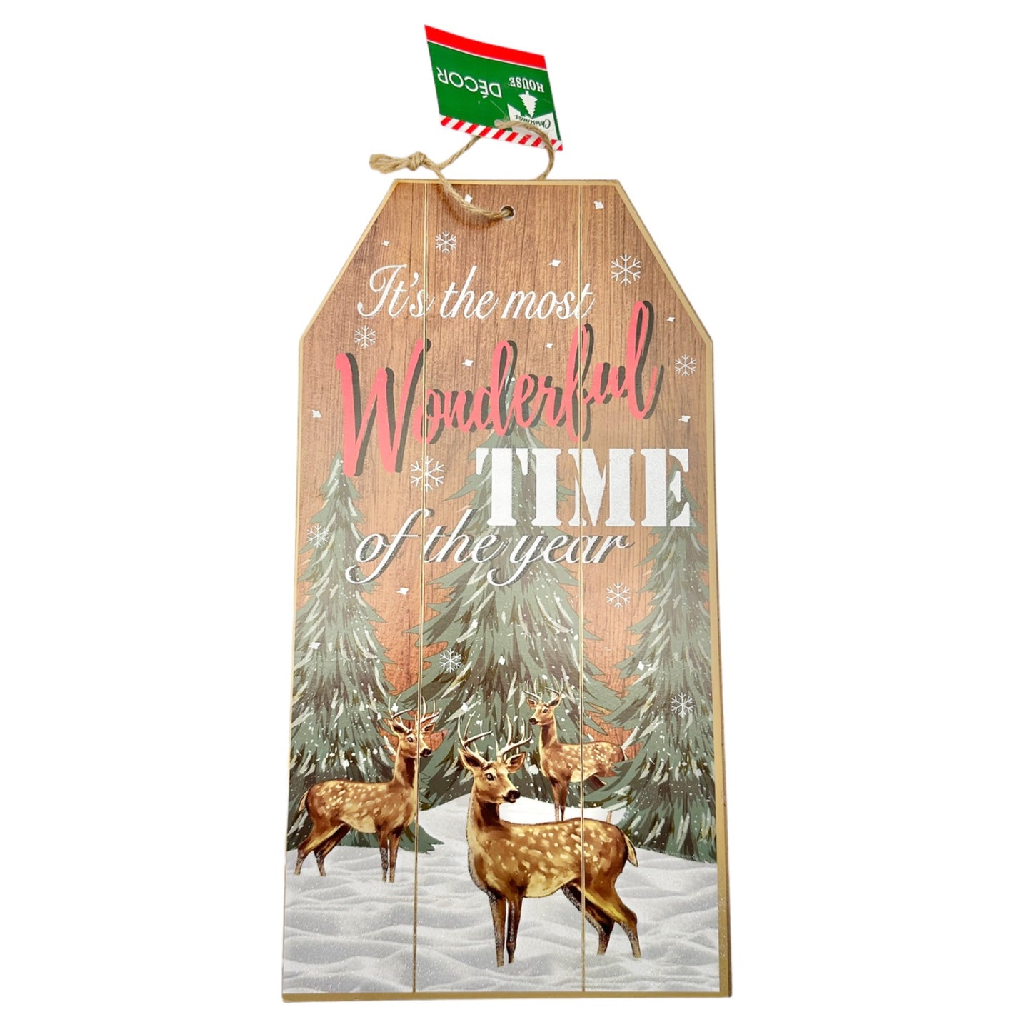 Set of 2 Christmas House Decor Signs NOEL & Most Wonderful Time of the Year NWT