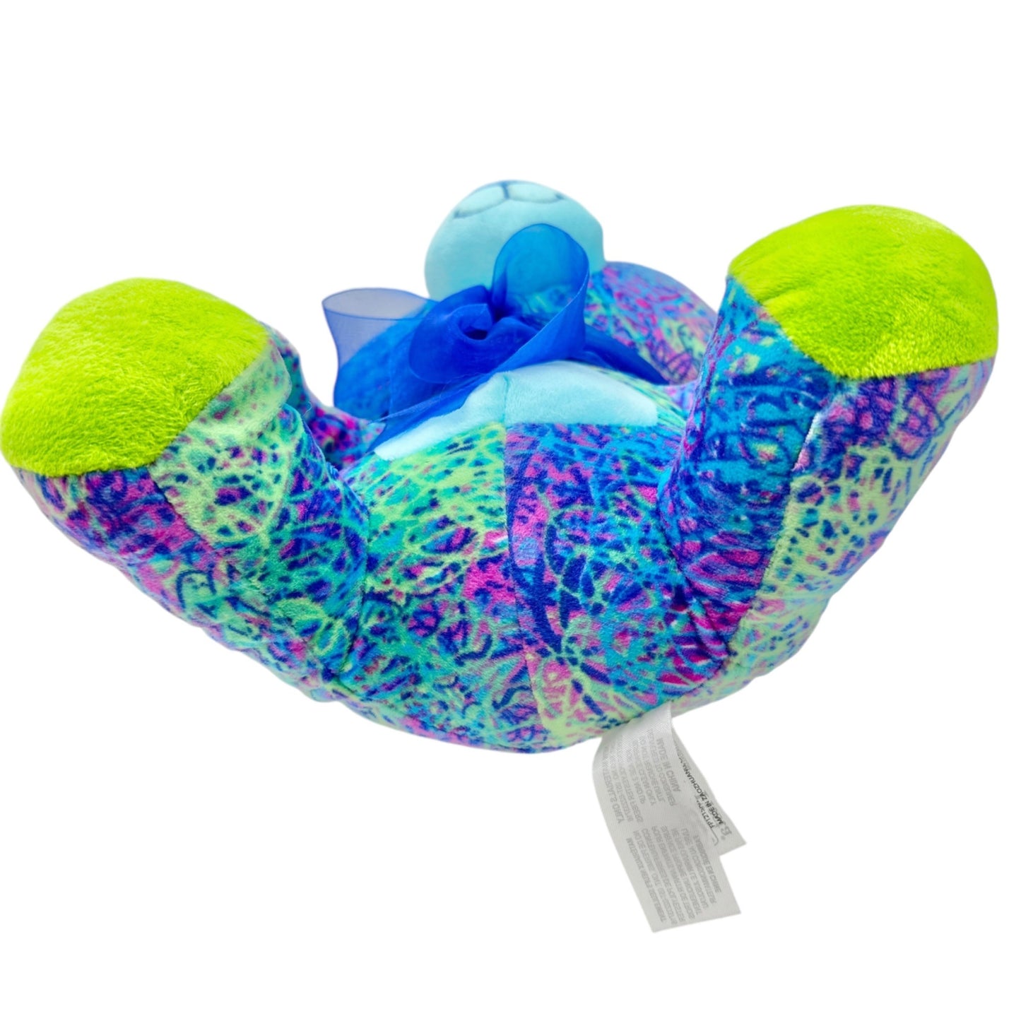 Fiesta Sitting Scribble Plush Bear Toy Blue Yellow Green Age 3+  11x10x7