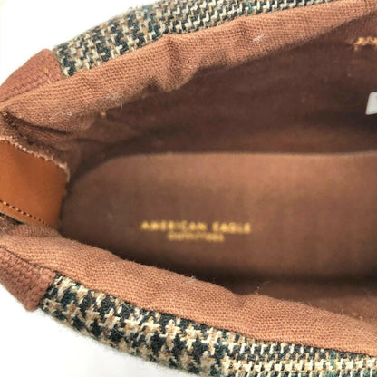 American Eagle Brown Plaid Hi Top Sneakers Womens 10 Zip Back Tie Front