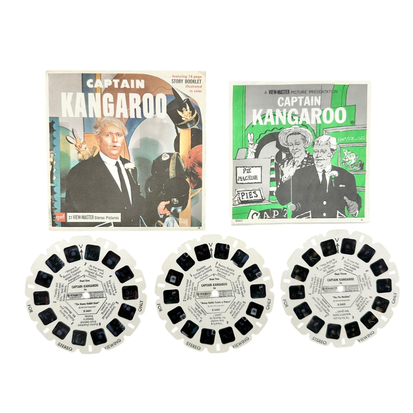 Vintage View Master 3 Reels w Booklets Set Captain Kangaroo Lassie The Love Bug