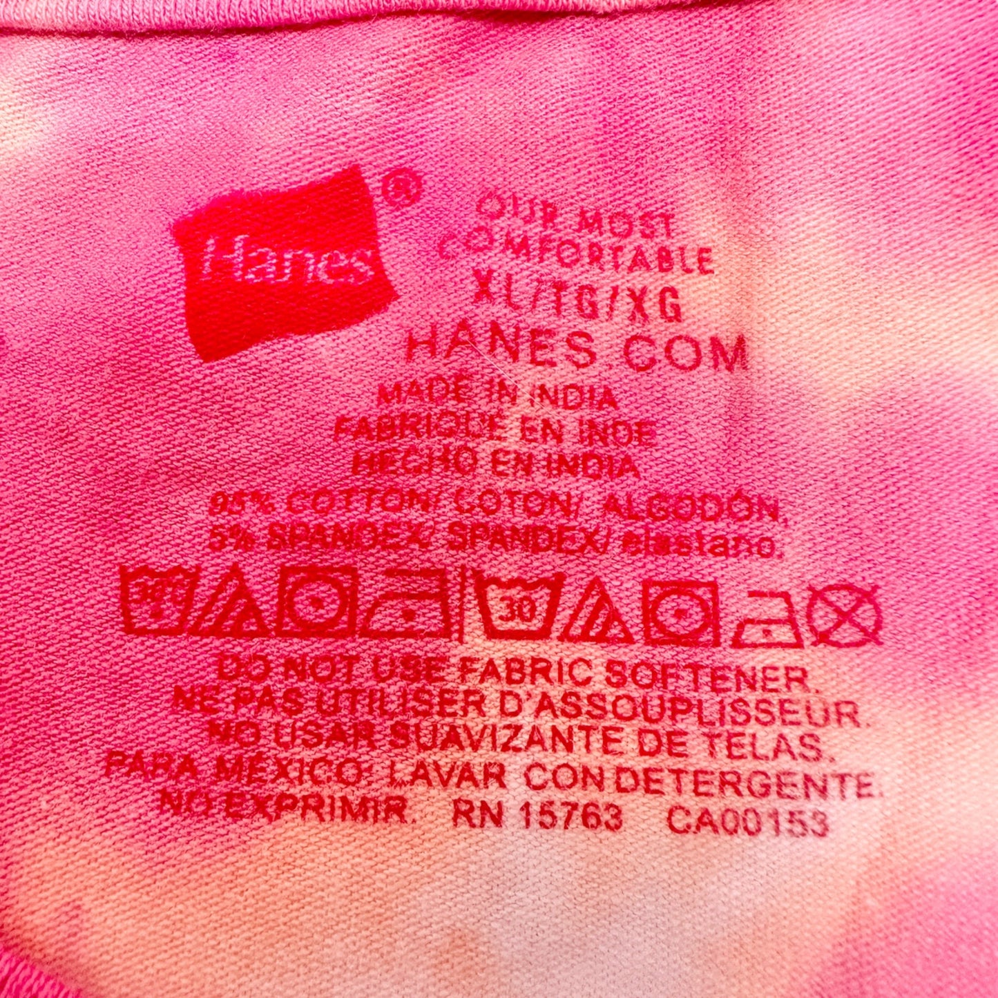 Hanes Tie-Dye T-Shirt XL Unisex Most Comfortable SS Tagless Purple Pink White