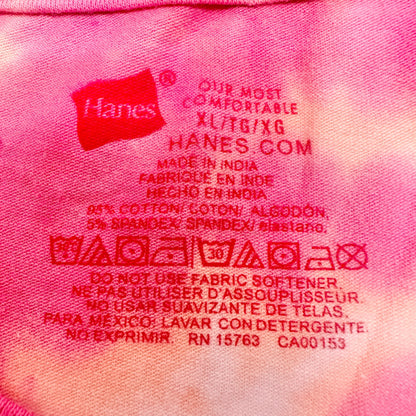 Hanes Tie-Dye T-Shirt XL Unisex Most Comfortable SS Tagless Purple Pink White