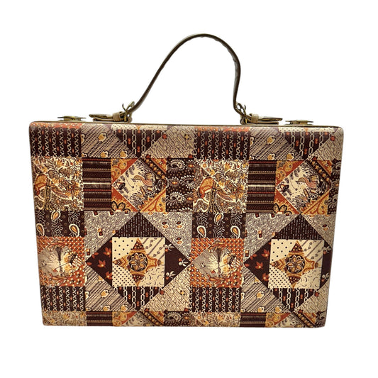 Vintage Patchwork Tapestry Briefcase With Handle Key Lock Keys Included 17x12x3