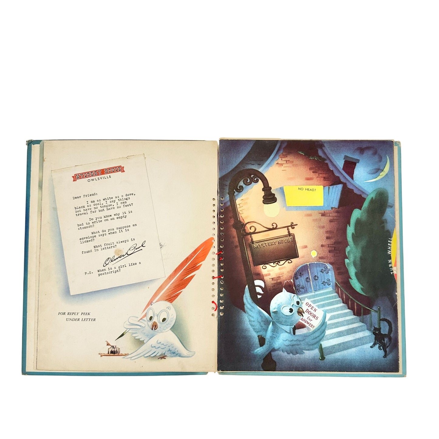 1943 Hide And Seek Riddle Book By Carlyle Leech and John McKenna Vtg Puzzle Book