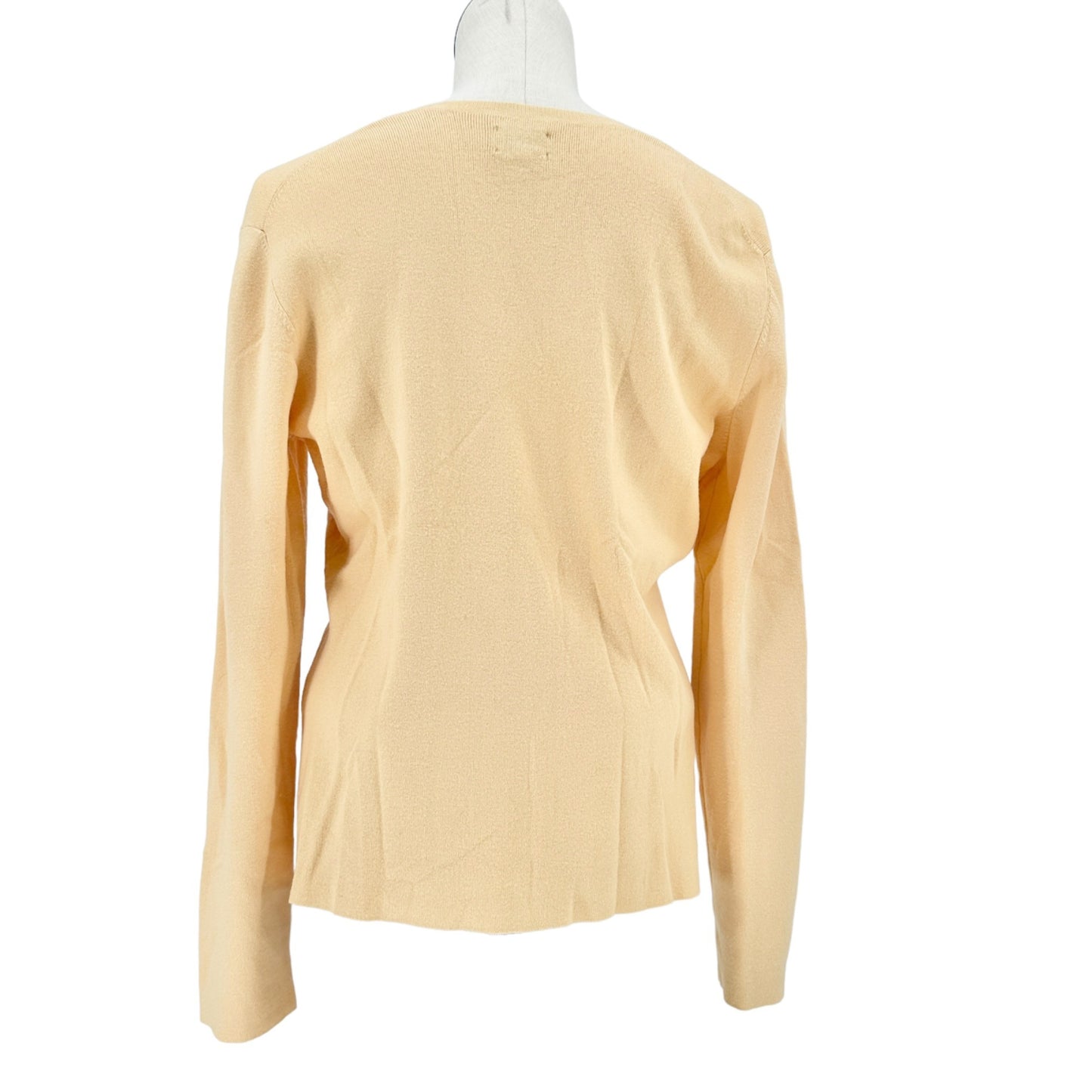 Chico's Sweater Womens US Size 12/L Butter Yellow Pullover Vneck LS (Chicos 2)