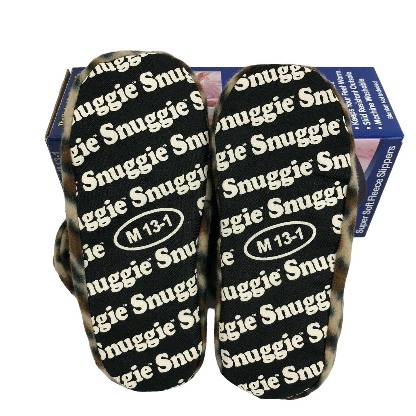 Snuggie Slippers Childrens Kids Leopard Plush M (13-1) NIB Soft Cozy Comfortable