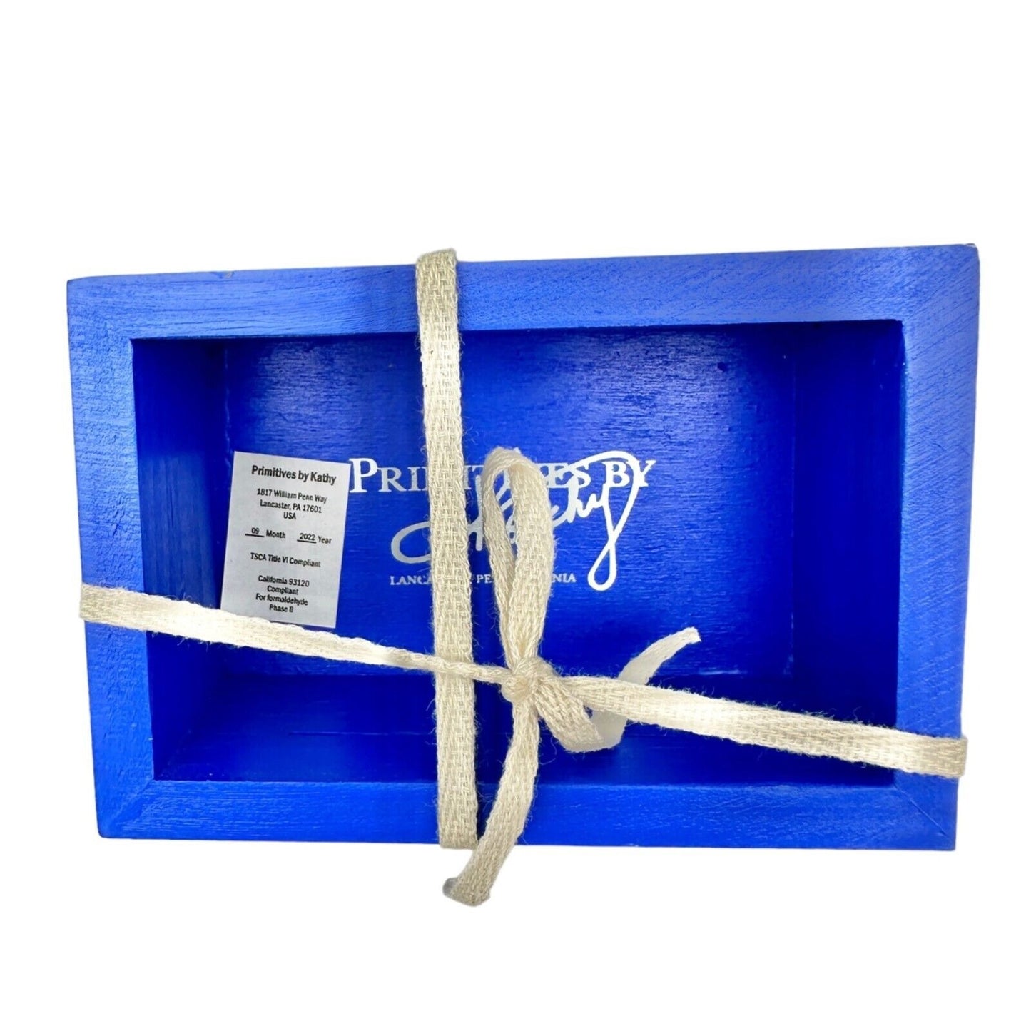 Primitives by Kathy Box Sign & Sock Set Sign 4.5 x3 inch Blue Just Keep Swimming