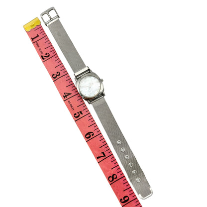 Disney Mickey Mouse Watch Stainless Steel Silver Metal Mesh Buckle Strap