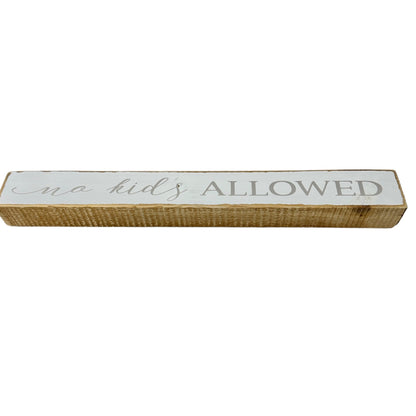 Spa Bath Accessories Rustic Wood Sign 16 x 2 Wood No Kids NWT