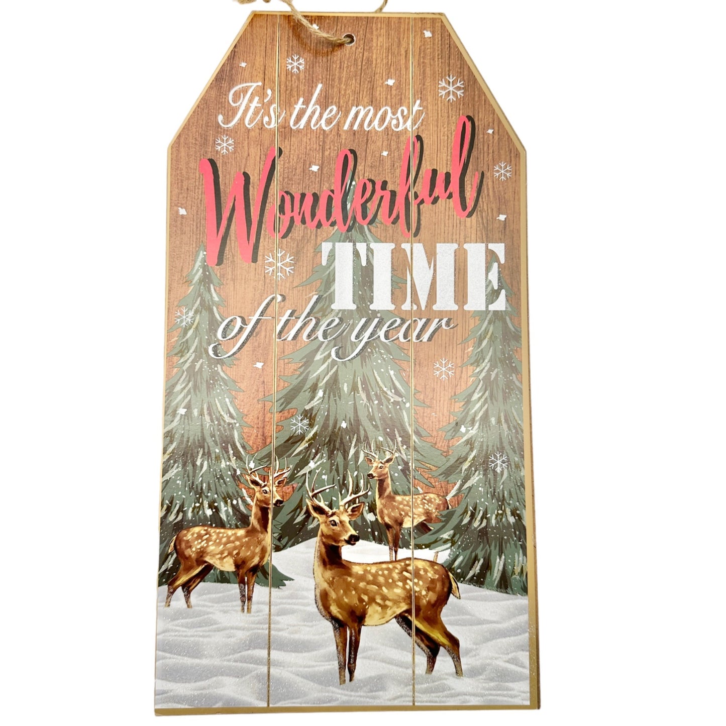 Set of 2 Christmas House Decor Signs NOEL & Most Wonderful Time of the Year NWT