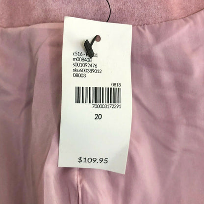 Lane Bryant Jacket Womens 20 Suede-look Zip Pink Surprise Back Tie NWT