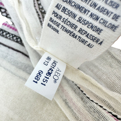 American Eagle Outfitters Scarf 73x25 Cotton Beige Pink Gray Fringe