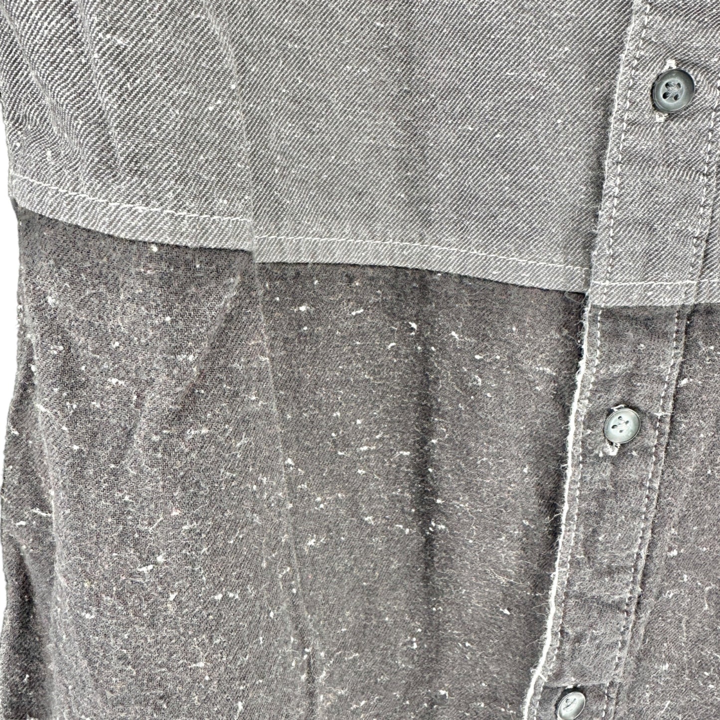 Rock & Republic Shirt Mens M Button Front Collared LS Roll Tab Black Gray White