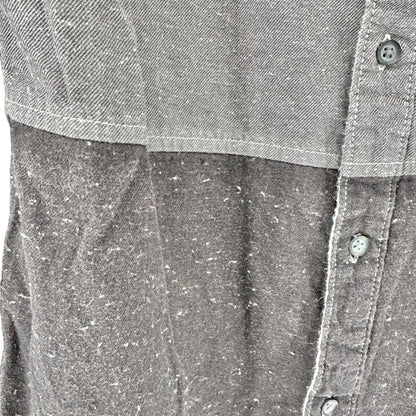 Rock & Republic Shirt Mens M Button Front Collared LS Roll Tab Black Gray White
