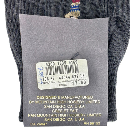 Mountain High Hosiery Socks Men's 10-13 TWO PAIRS Black Golfers and Paisley NWT