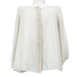 NY Collection Top Womens Small Cream Gold Shimmer 3/4 Sleeve Button Lace NWT