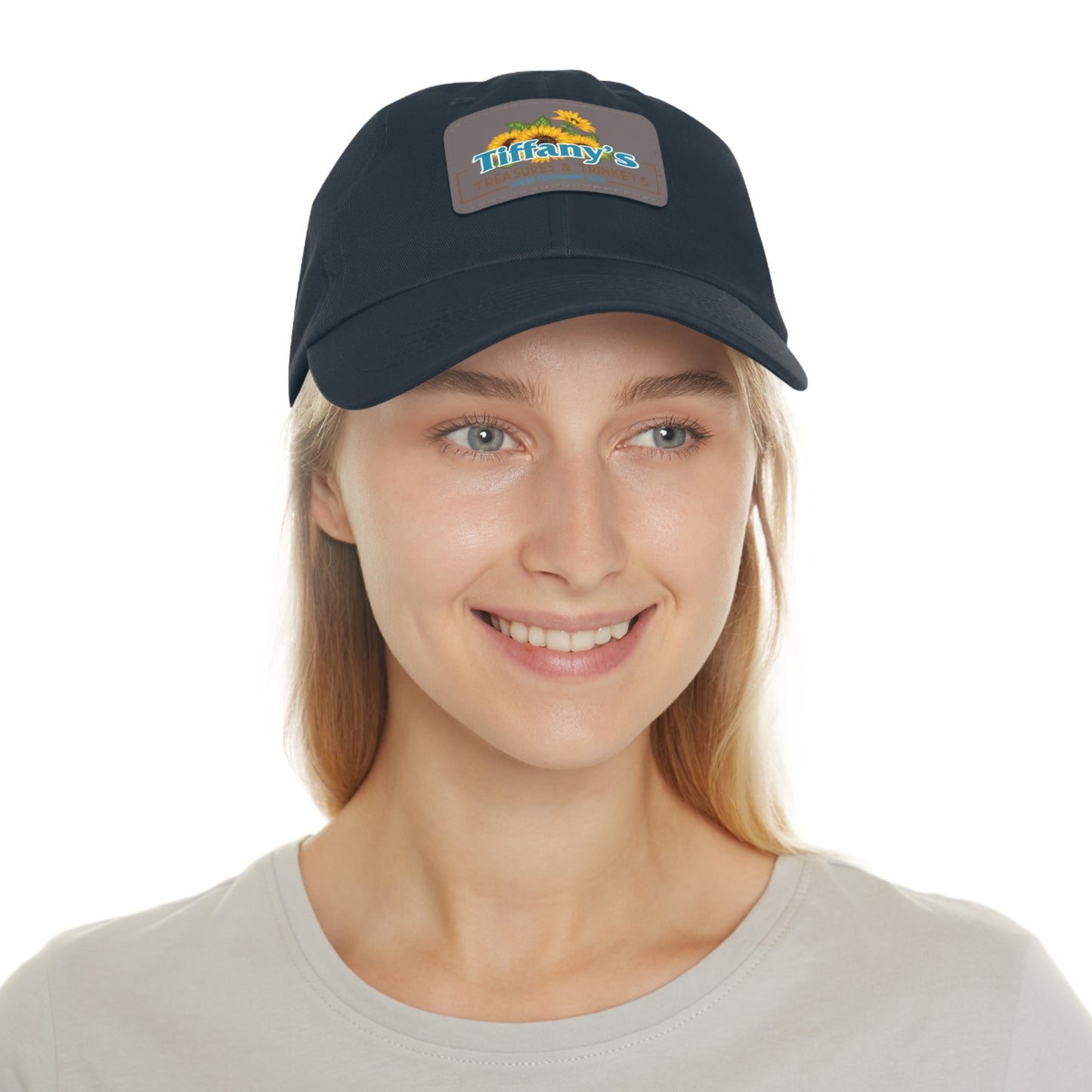 Tiffany's Treasures & Trinkets Baseball Hat with Leather Patch in Rectangle