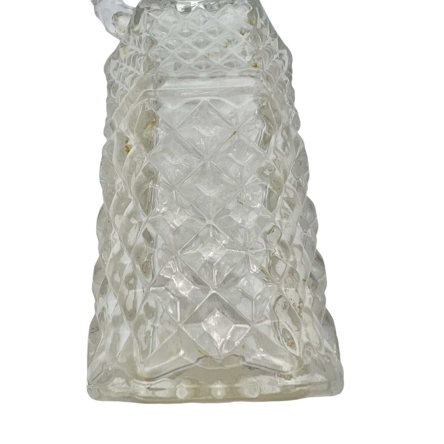 Vinegar Dispenser 7.5 x 2.5 Clear Glass Faceted Vintage