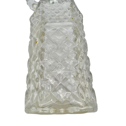 Vinegar Dispenser 7.5 x 2.5 Clear Glass Faceted Vintage
