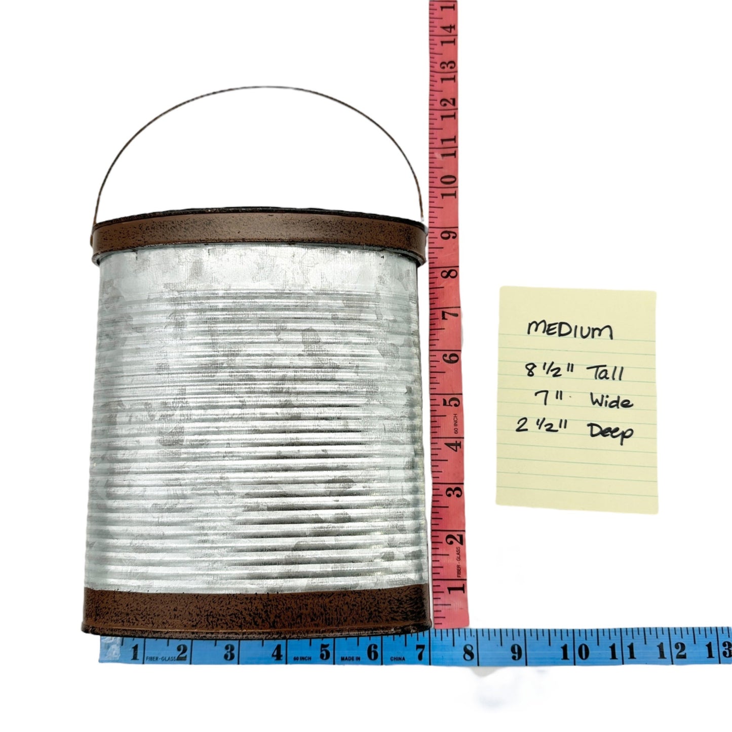 Transpac Galvanized Metal Containers Trio Rustic Oval Design Storage Buckets