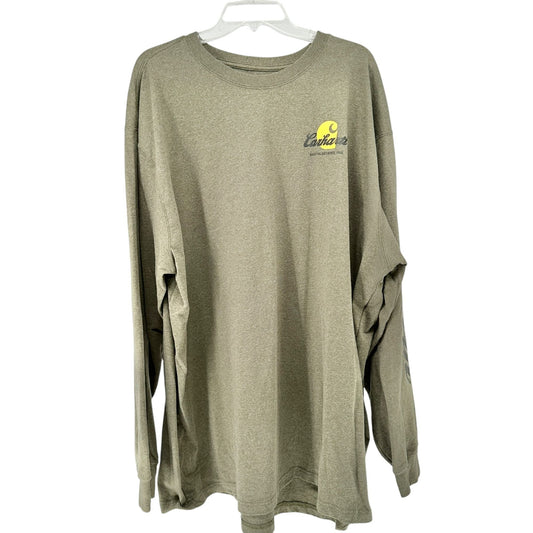 Carhartt Shirt Mens 3XL Original Fit Long Sleeve Olive Green Cotton Poly Blend