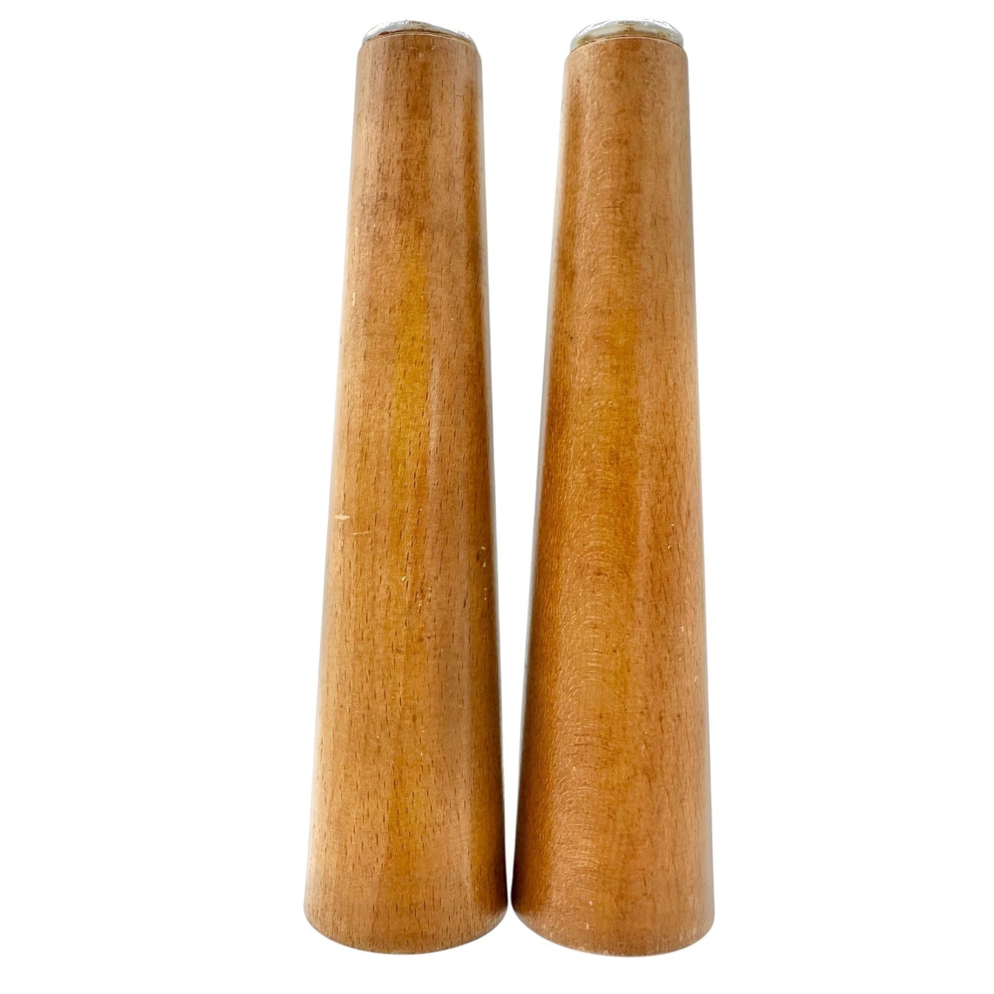 Vintage Mid-Century Modern Simple Elegant Teak Salt and Pepper Shakers 6.5"
