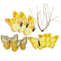 9 Piece Summer Hanging Decor Ornaments 4.5 in Yellow Butterflies NEW
