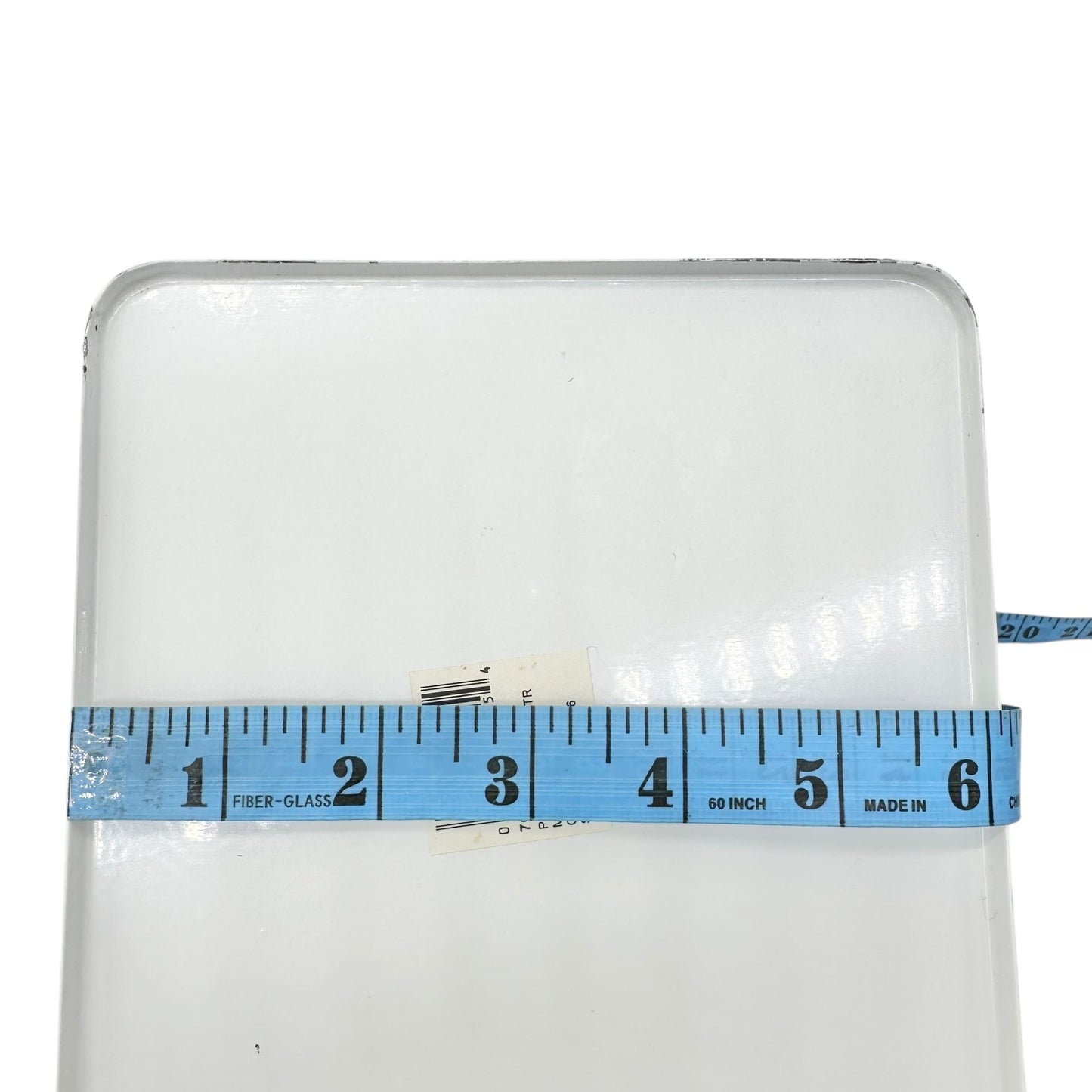 Paws Off Dog Treat Canister White with Blue Lid 9x7x6 Metal Storage for Pet Food