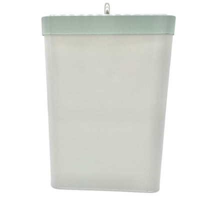 Paws Off Dog Treat Canister White with Blue Lid 9x7x6 Metal Storage for Pet Food