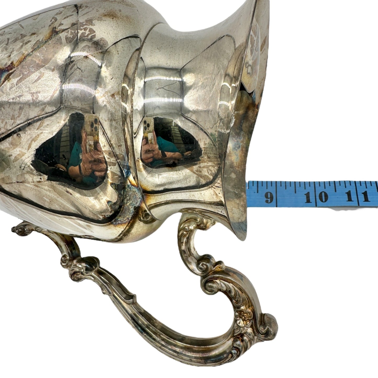 Vintage Oneida Silver Plated Water Pitcher With Ornate Handle Footed Base