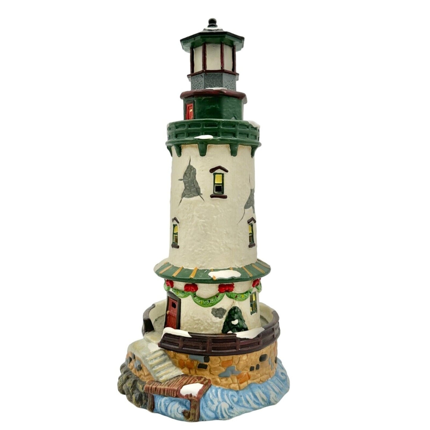 Santa's Workbench Collection Towne Series Lighthouse 11 x 5 Porcelain Keeper