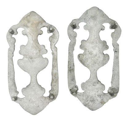 Set of 2 Ornate Trivets 10.5 x 5 Silver Scrollwork