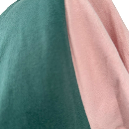 Roolee Nursing Dress Womens Size 3XL Green Pink SS Cotton Side Zippers Access