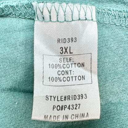Roolee Nursing Dress Womens Size 3XL Green Pink SS Cotton Side Zippers Access