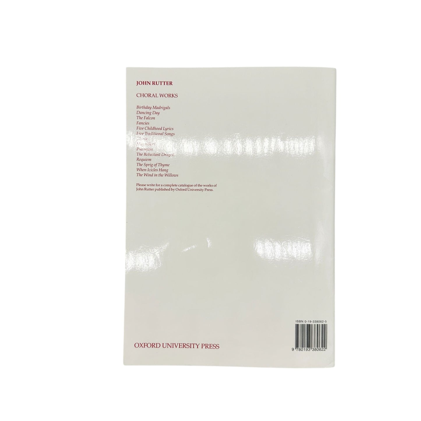 Gloria By John Rutter Vocal Score For Mixed Voices With Brass Percussion Organ