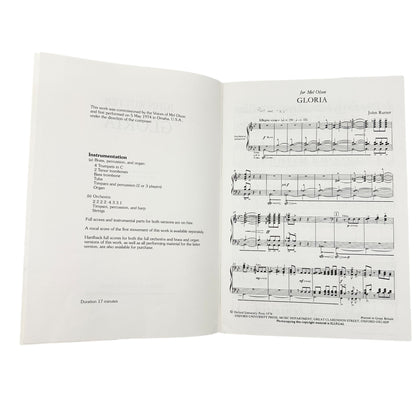 Gloria By John Rutter Vocal Score For Mixed Voices With Brass Percussion Organ