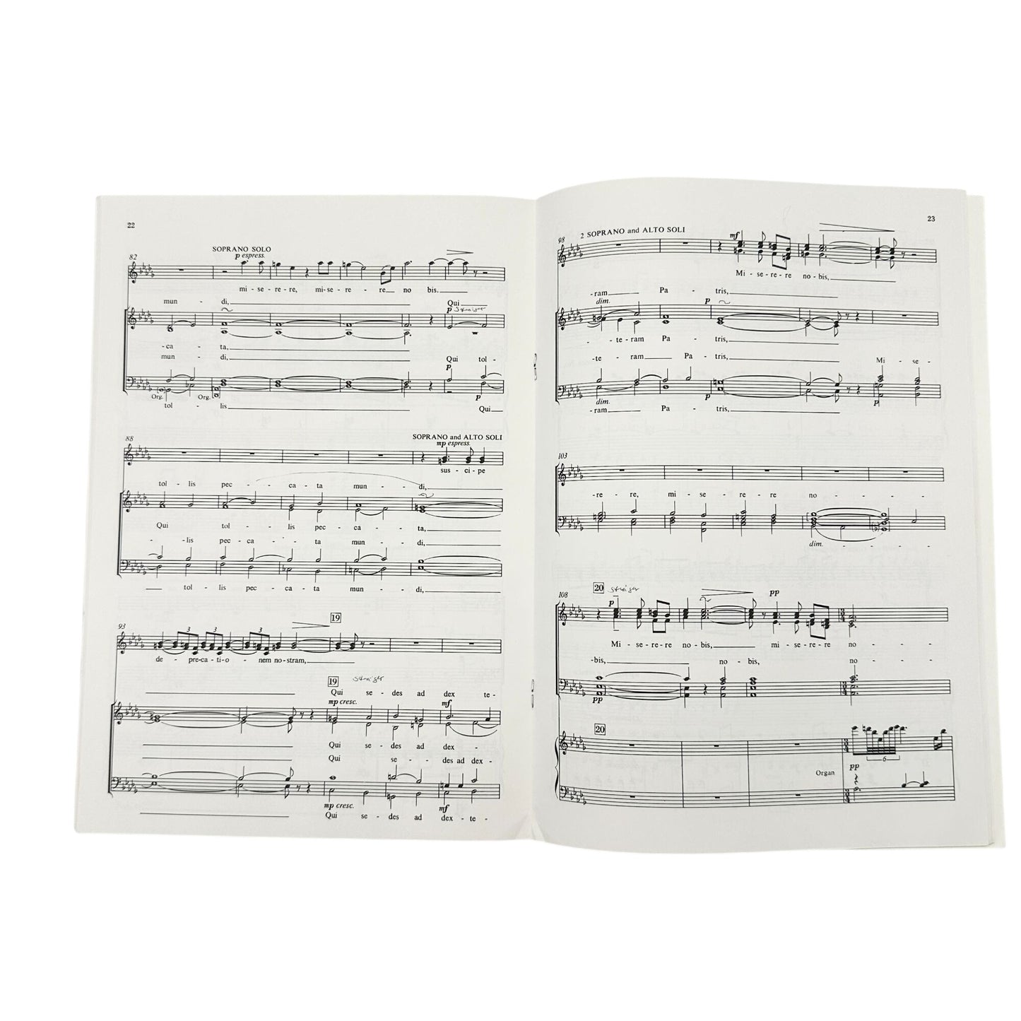 Gloria By John Rutter Vocal Score For Mixed Voices With Brass Percussion Organ