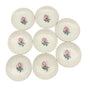 Homer Laughlin Set of 8 Saucers Nautilus Rhythm Rose 2 Eggshell 1950s China 6"